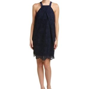 Trina‎ Turk Felisha Silk-Blend Shift Dress Indigo Size 8 NWT